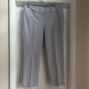 Ann Taylor Navy and White Striped Pants